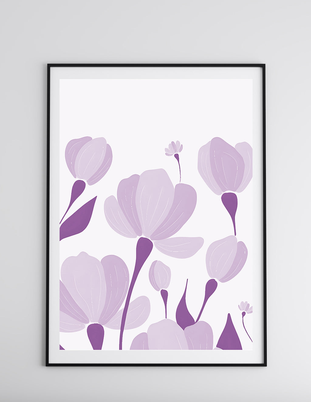 Muted Purple Leaves Abstract Print