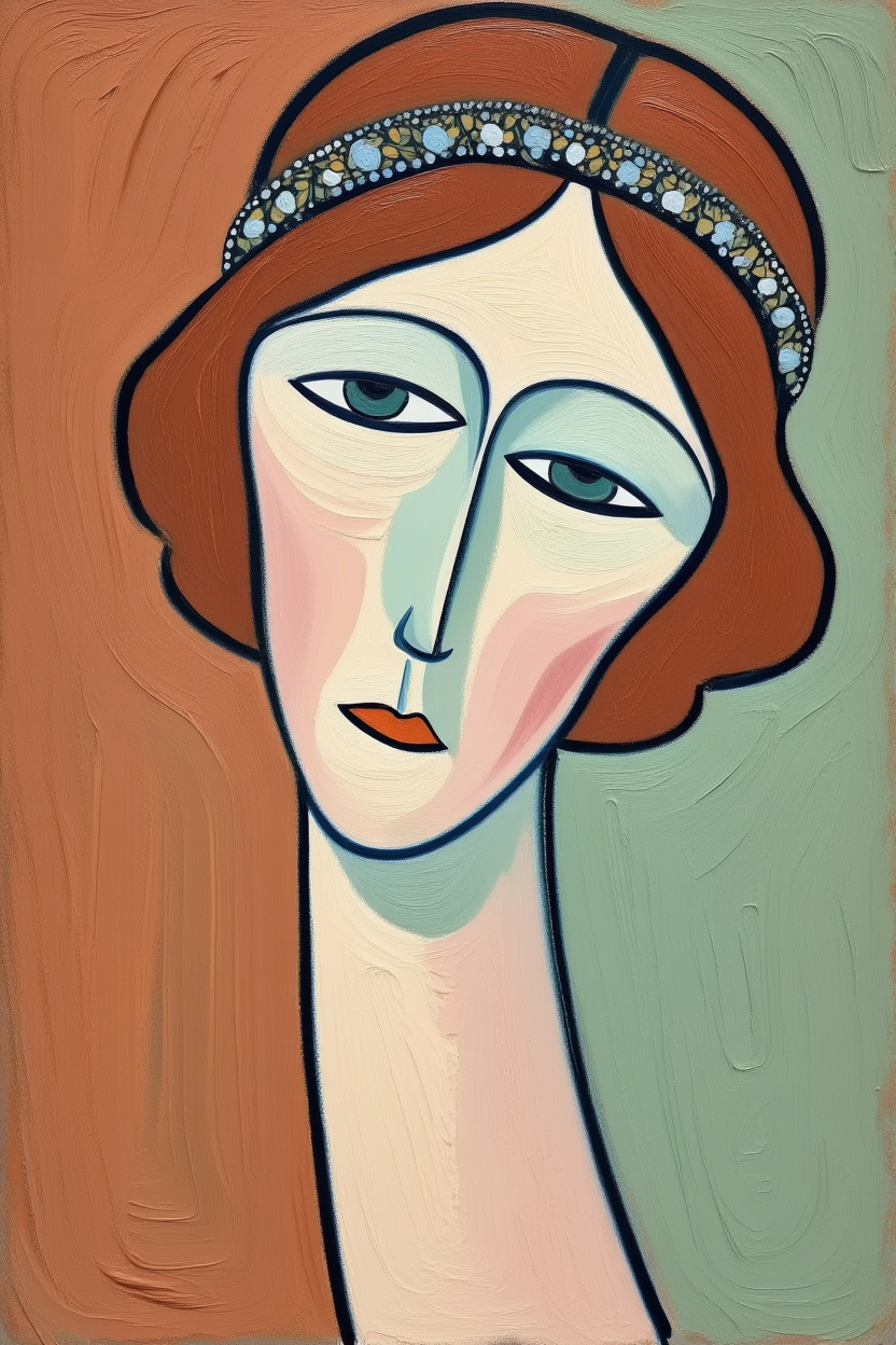 Modigliani Silhouettes – Expressionist Portrait Print