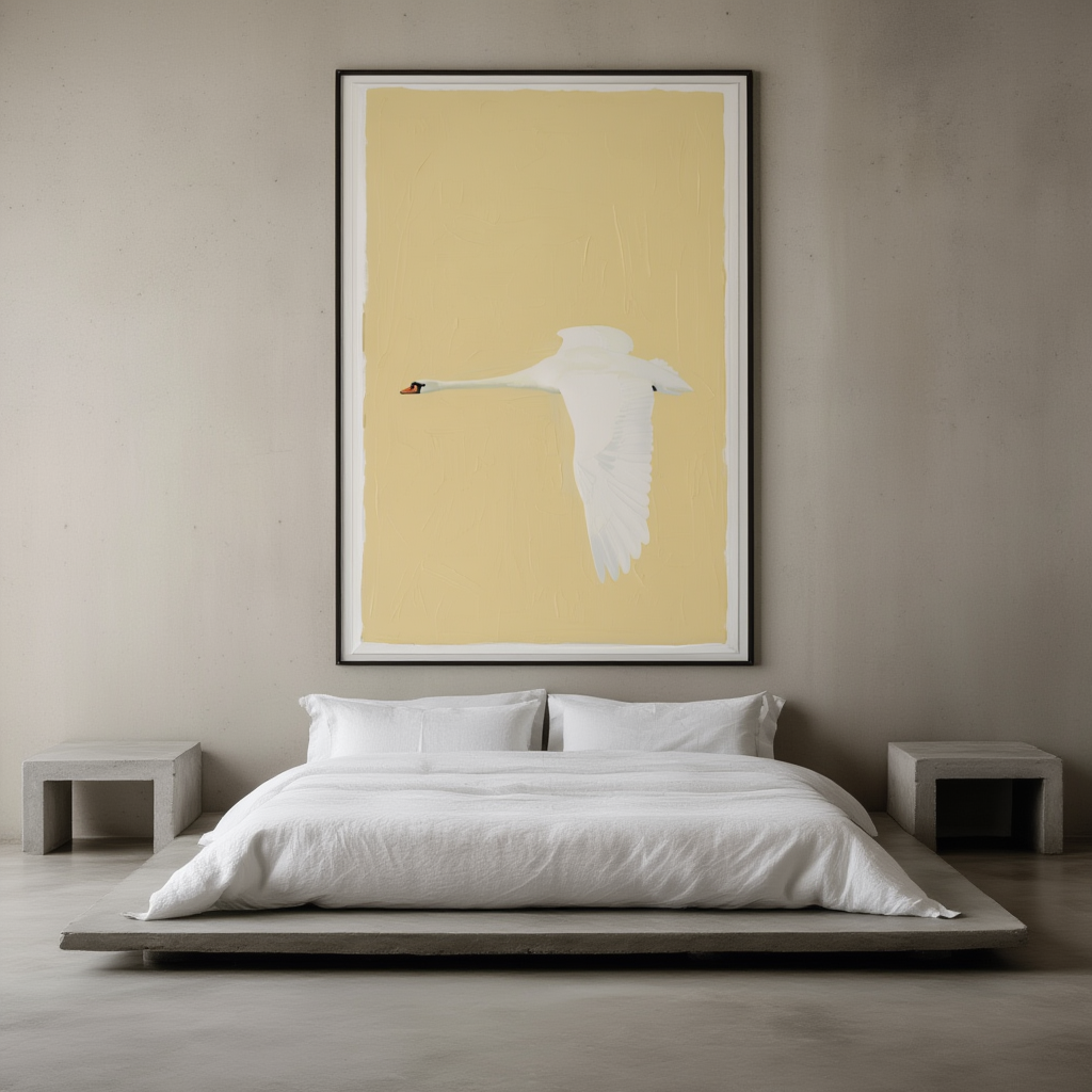 Grace in Flight – Soaring Swan Illustration