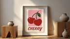 Cherry Pop-plakat – Livlig frugtvægkunst til køkken- og stueindretning