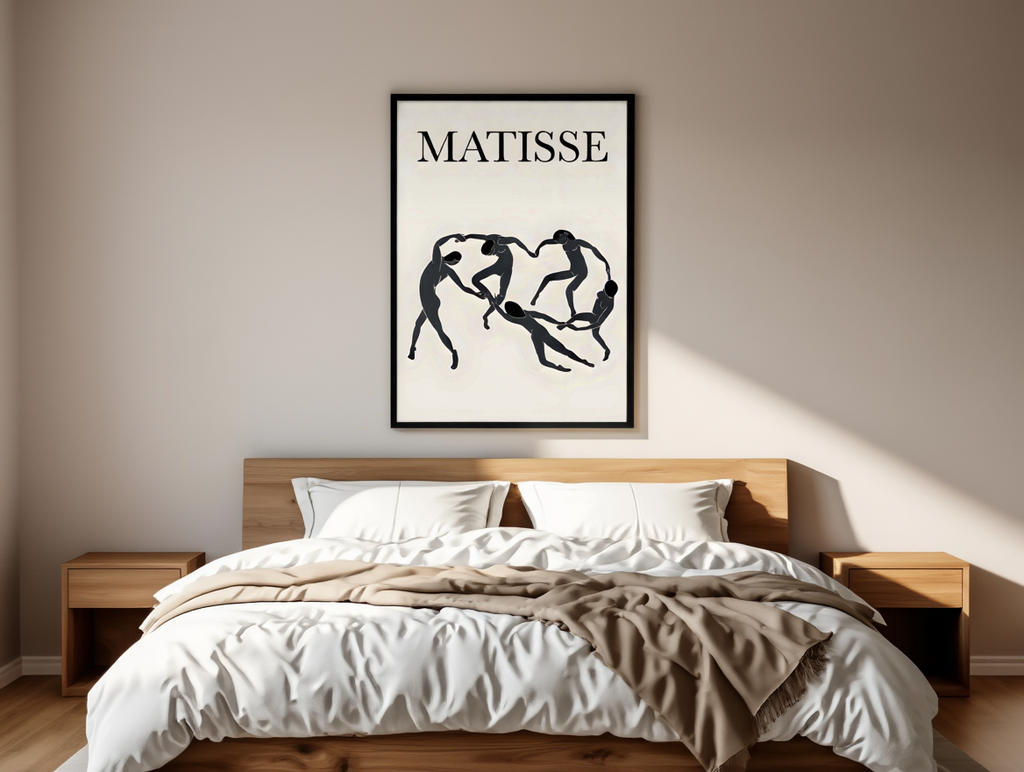 Matisse-inspireret stregkunsttryk med feminine figurer – minimalistisk plakat