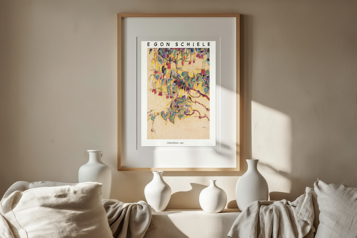 Egon Schiele – Sonnenbaum Poster | Expressionist Landscape Wall Art Print