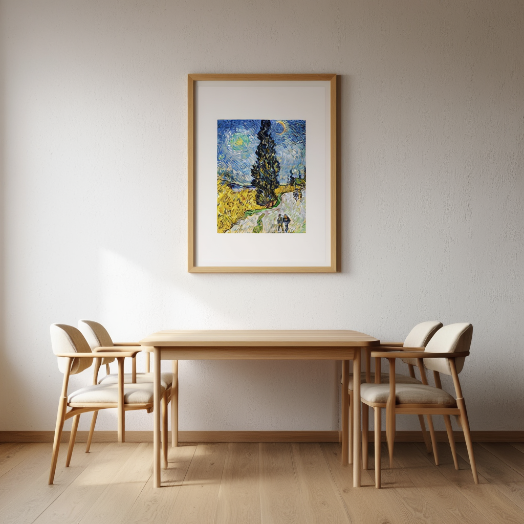 Vincent Van Gogh - Road with Cypress and Star Poster