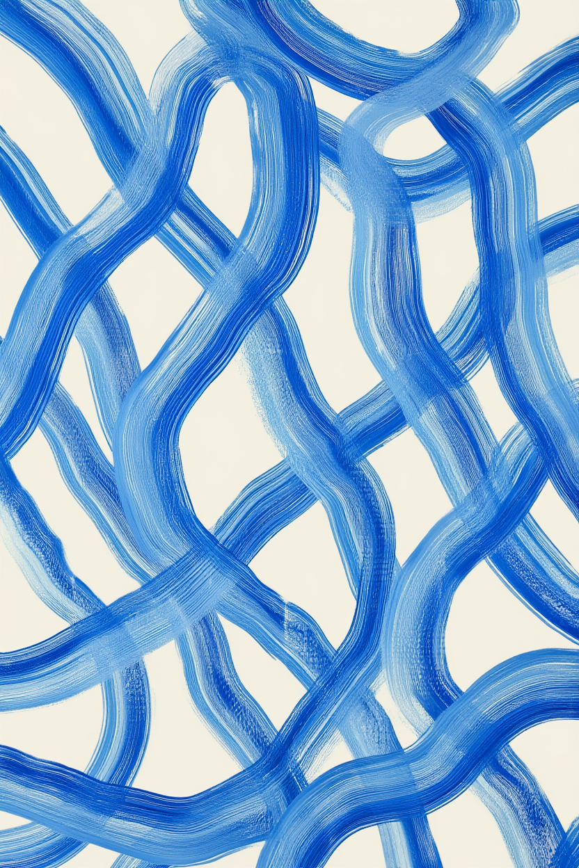 Sapphire Grid – Geometric Abstract Art Print - Hakyarts