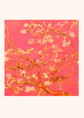 Bright Red Floral Modern Art Poster