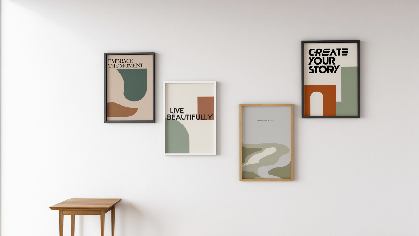 Everyday Affirmations – 4 Modern Typography Prints