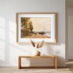 Le Remorqueur sur le Loing – Alfred Sisley Poster | Impressionist River Landscape Art Printg - Hakyarts
