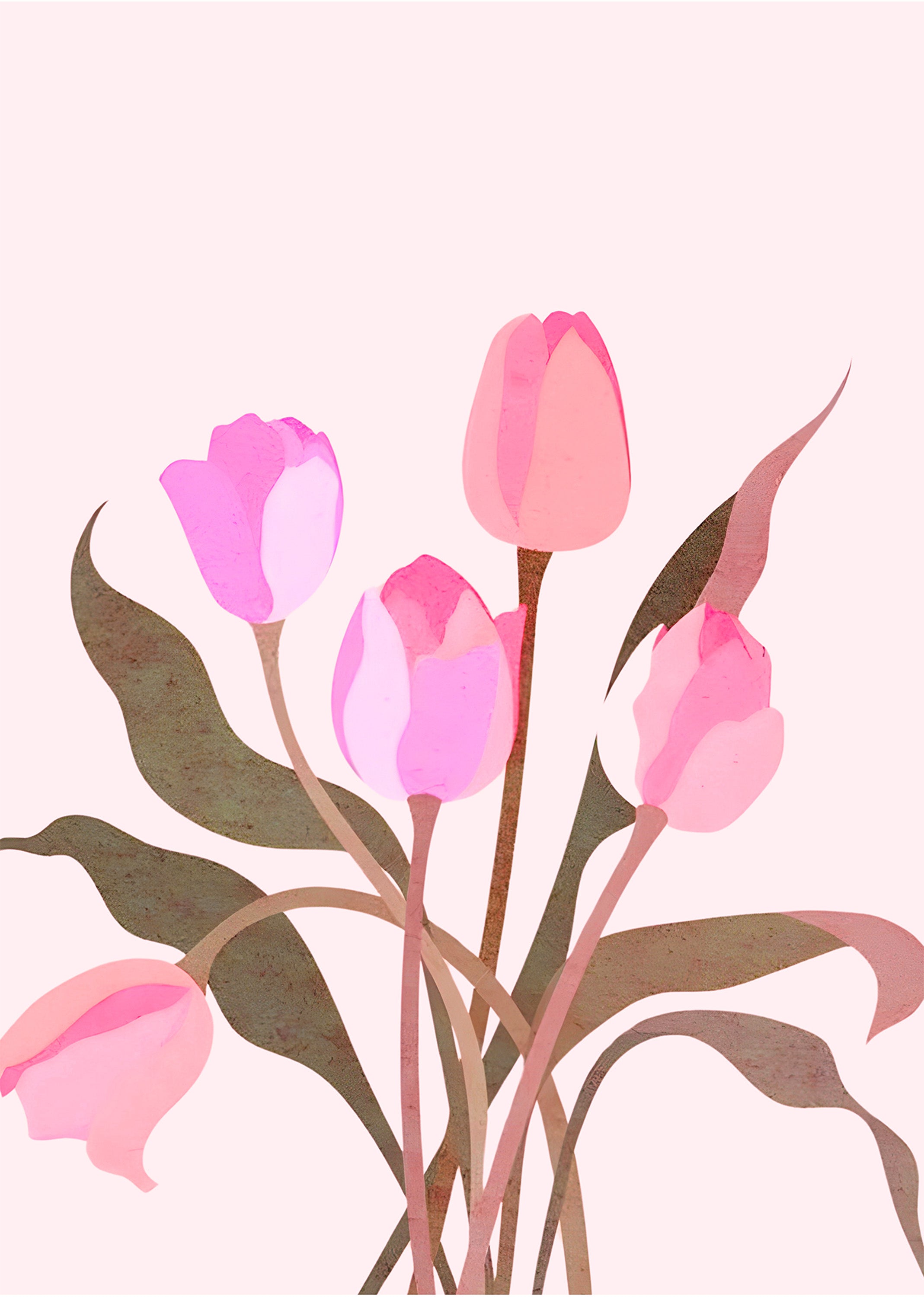 Pink Magnolia Botanical Wall Print