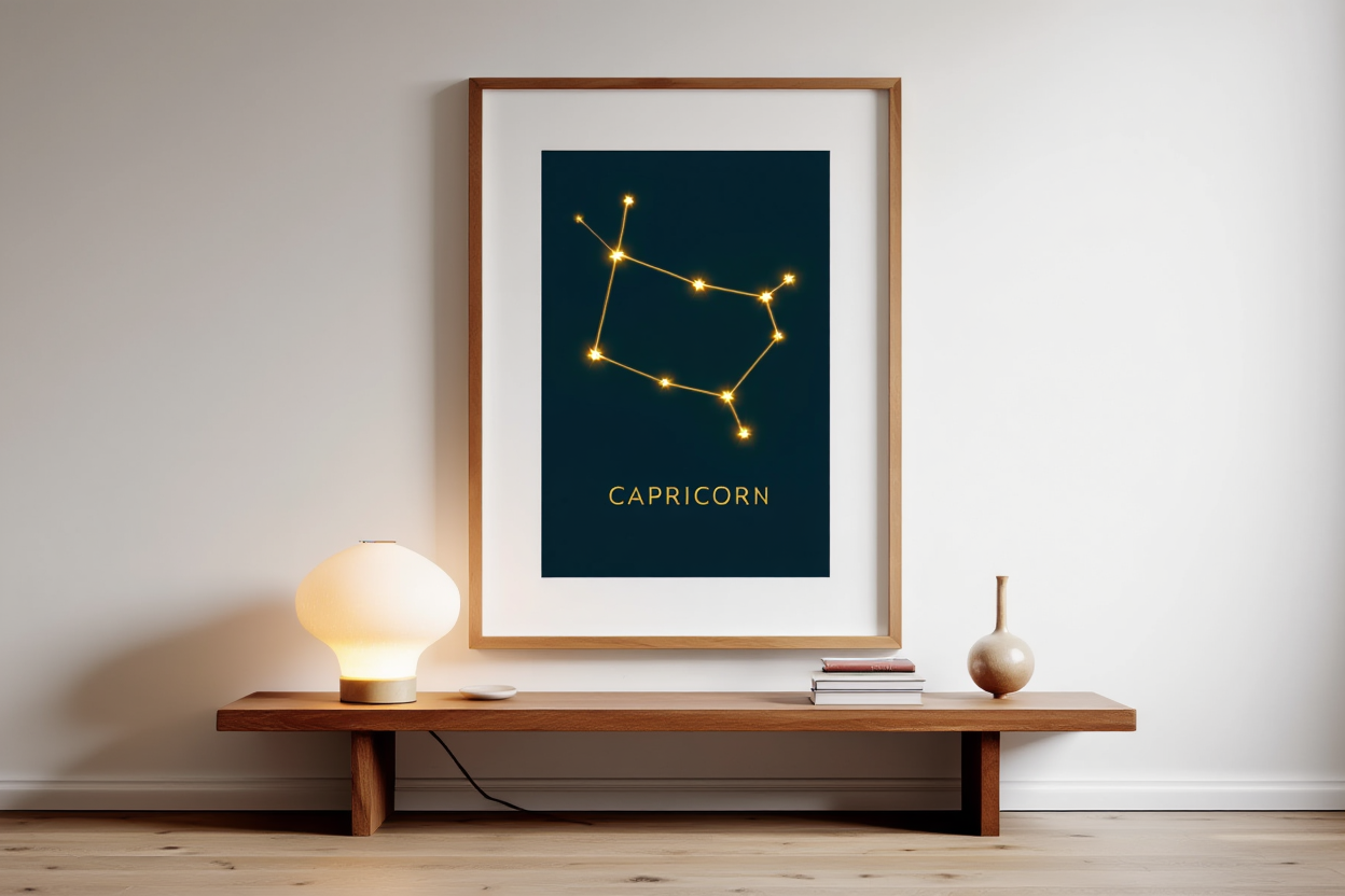 Star Sign Capricorn Poster | Personal Zodiac Wall Art Print