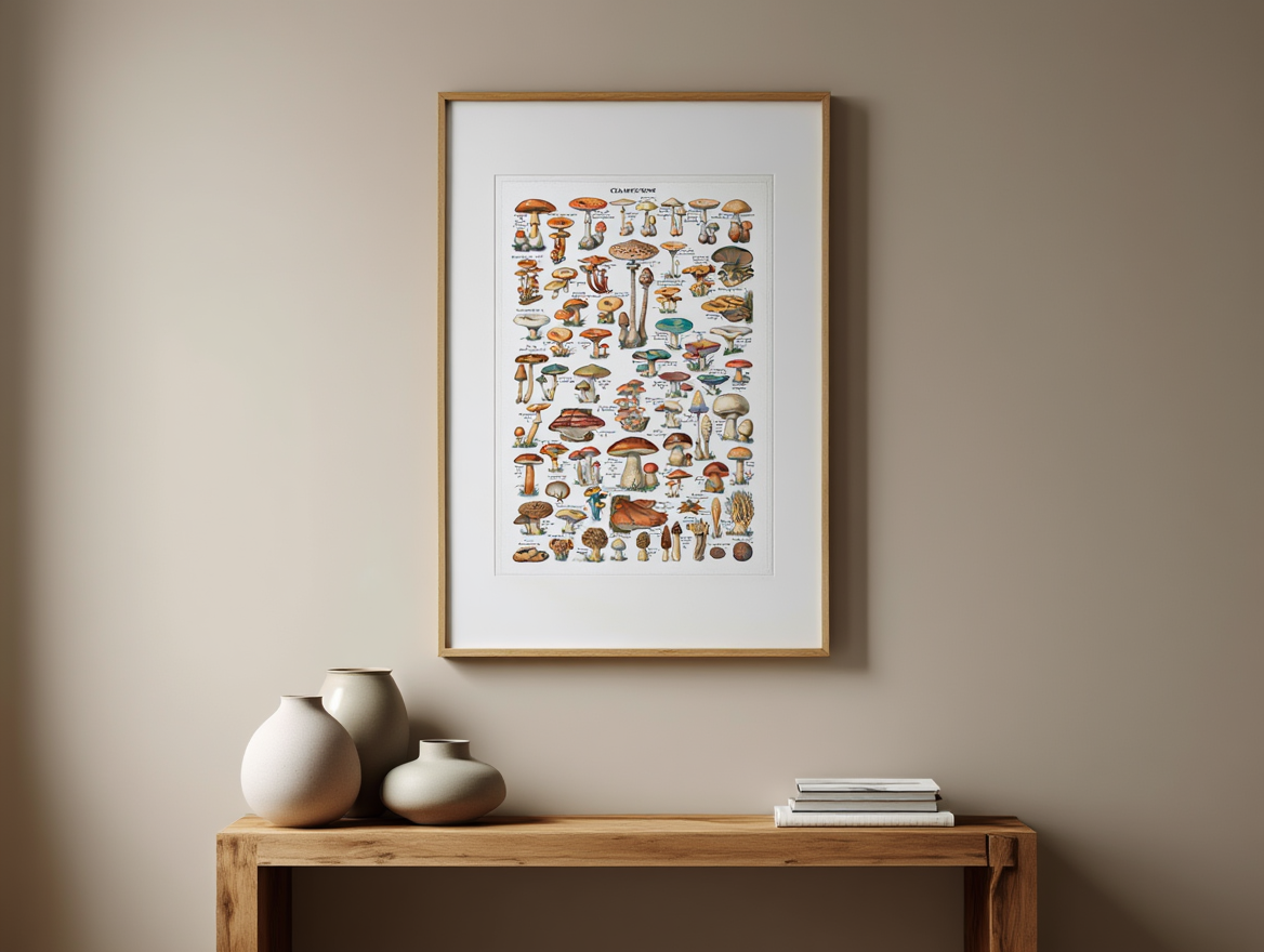 Adolphe Millot - Champignons Poster