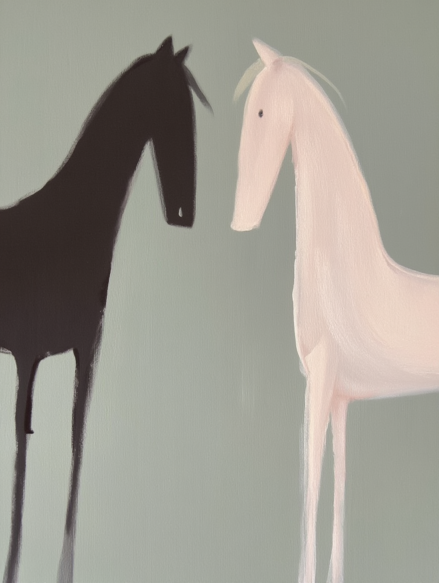 Set of 2 Graceful Horse Silhouette Prints – Elegant Equestrian Wall Art - Hakyarts