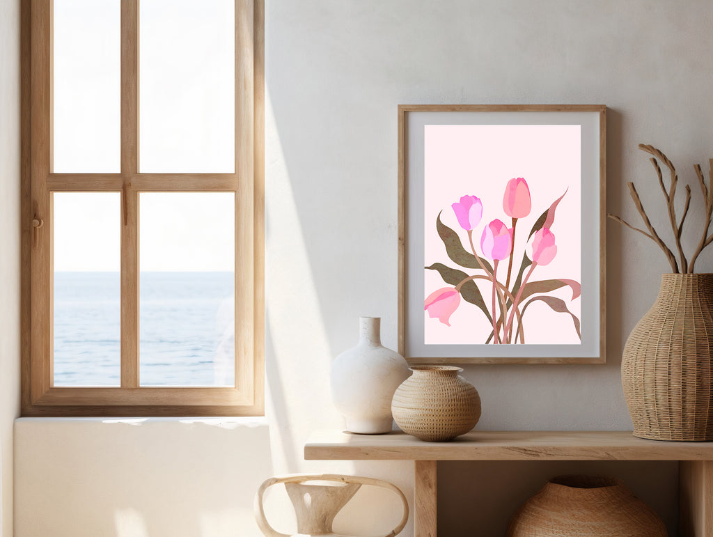 Pink Magnolia Botanical Wall Print