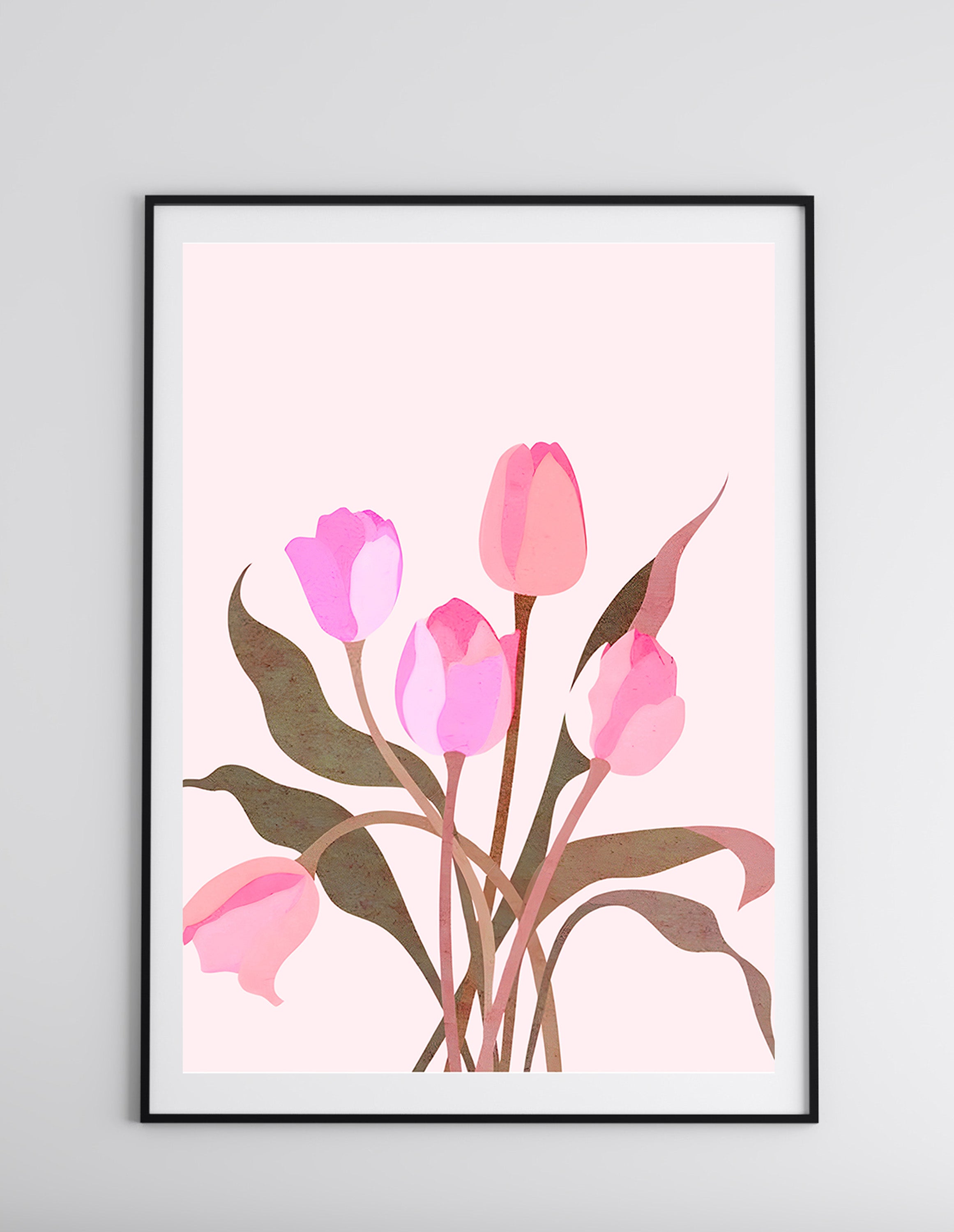 Pink Magnolia Botanical Wall Print