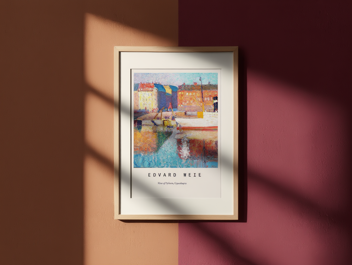 Edvard Weie – View of Nyhavn Poster | Danish Expressionist Harbor Art Print withdrawal