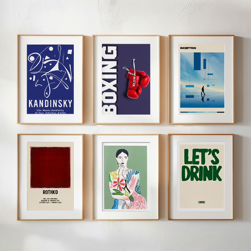 Contemporary Home Art – 6-Piece Gallery Wall Print Mix and Match