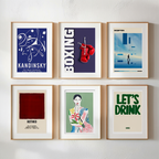 Contemporary Home Art – 6-Piece Gallery Wall Print Mix and Match - Hakyarts