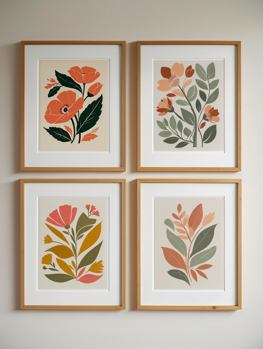 Earthy Boho Botanical –  4 Prints