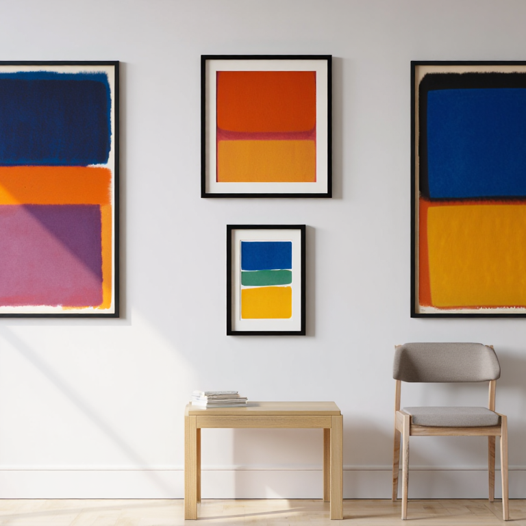 Rothko Abstract – Living Room Set of 4 Modern Prints