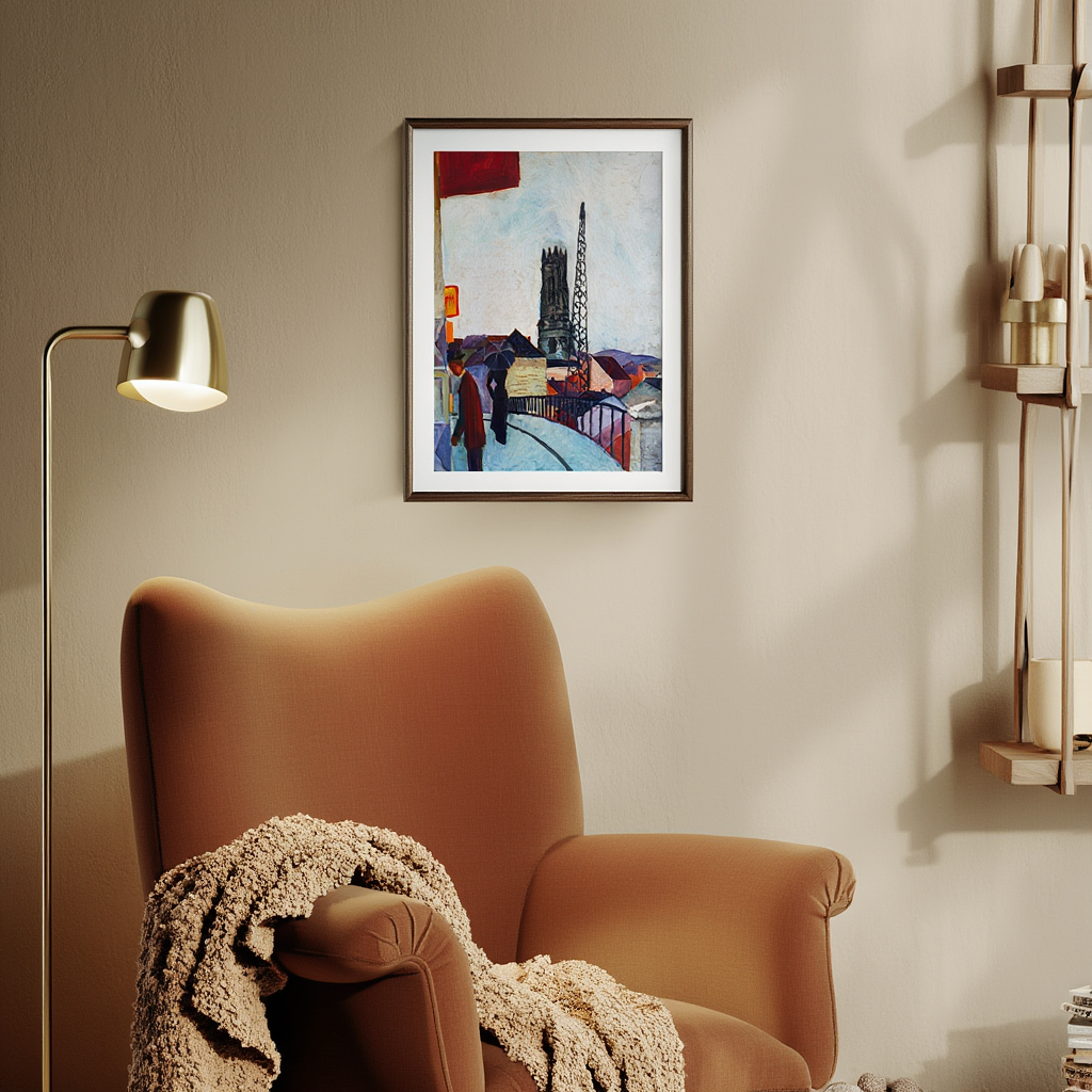 Cathedral of Freiburg in Switzerland by August Macke – Expressionist Art Print