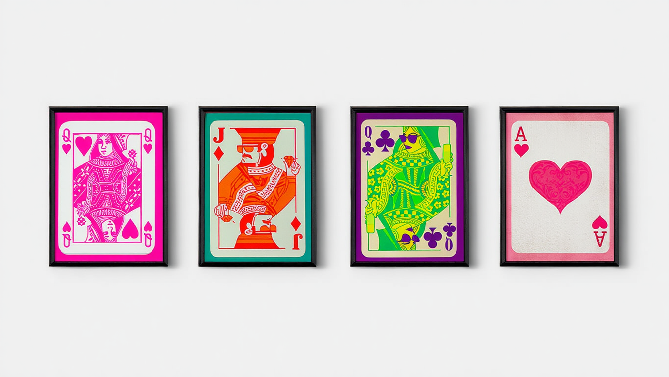 Aces and Queens Cards – Set of 4 Prints