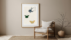Swallow and Butterflies by Taguchi Tomoki – Japanese Nature Art Print