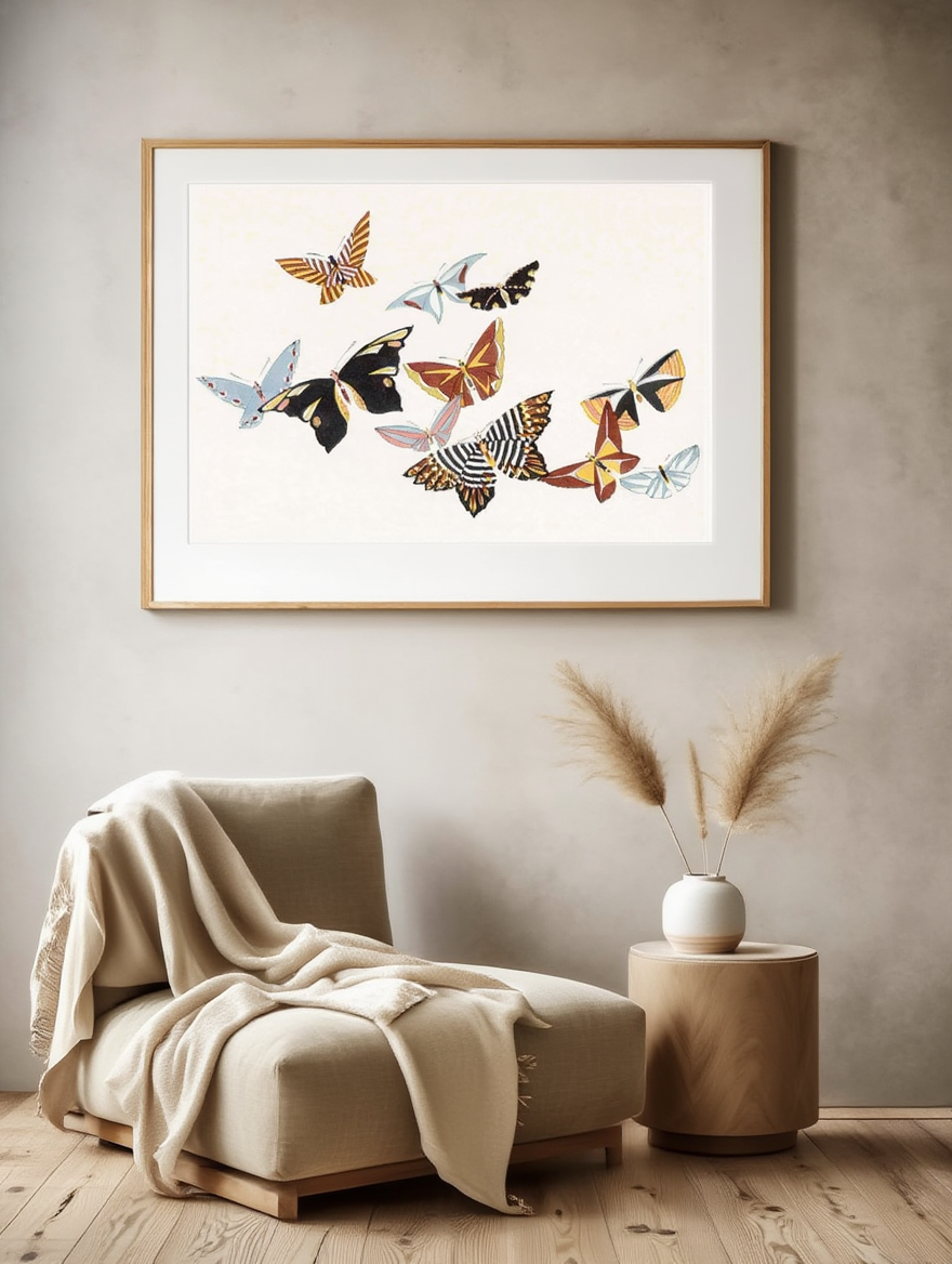 Japanese Butterfly by Kamisaka Sekka – Japanese Nature & Insect Art Print