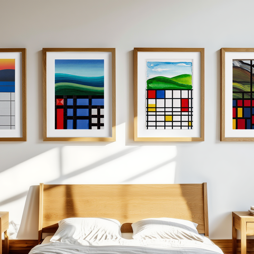 Modern Art Décor: Piet Mondrian 4-Prints