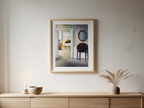 Interior with a Mirror – Vilhelm Hammershøi Poster | Modernist Danish Interior Art Print
