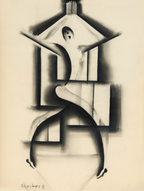 Revue-Girl by Hugo Scheiber – Vintage Modernist Figurative Art Print - Hakyarts