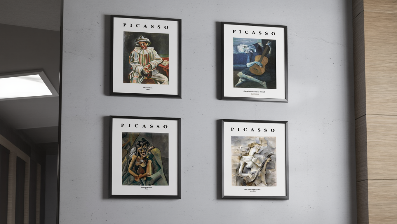 Picasso-Inspired Realistic Wall Art Set – 4 Prints