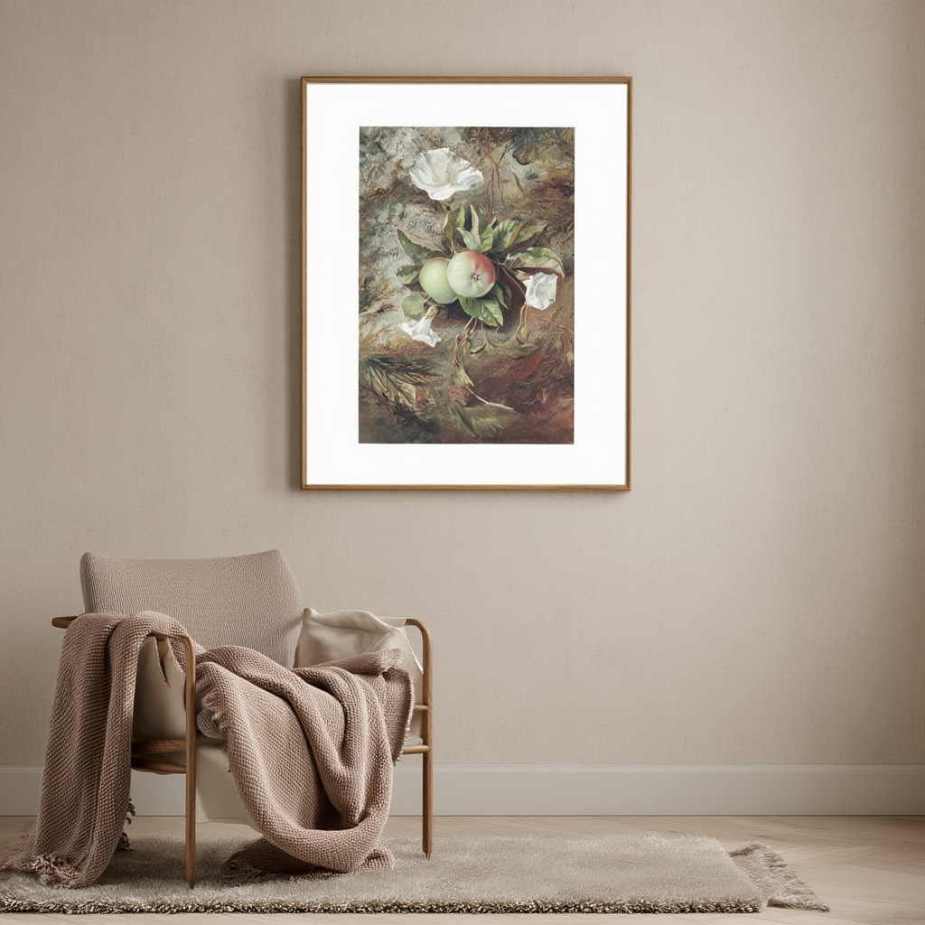 Autumn, Apples and Convolvulus by Edward John Poynter (1880) – Vintage Seasonal Still Life Art Print