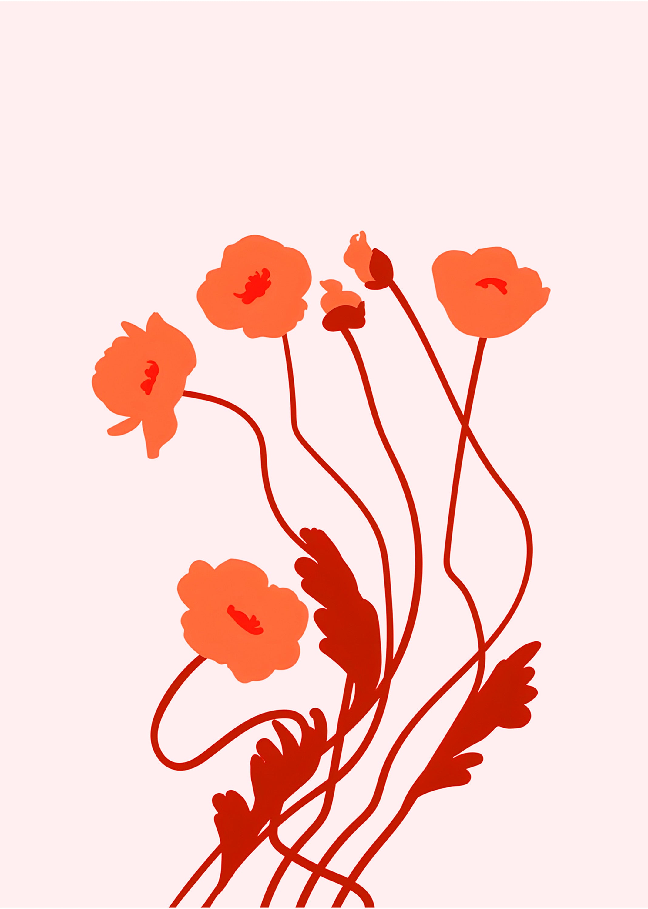 Floral & Cherry – Set of 4 Art Prints - Hakyarts