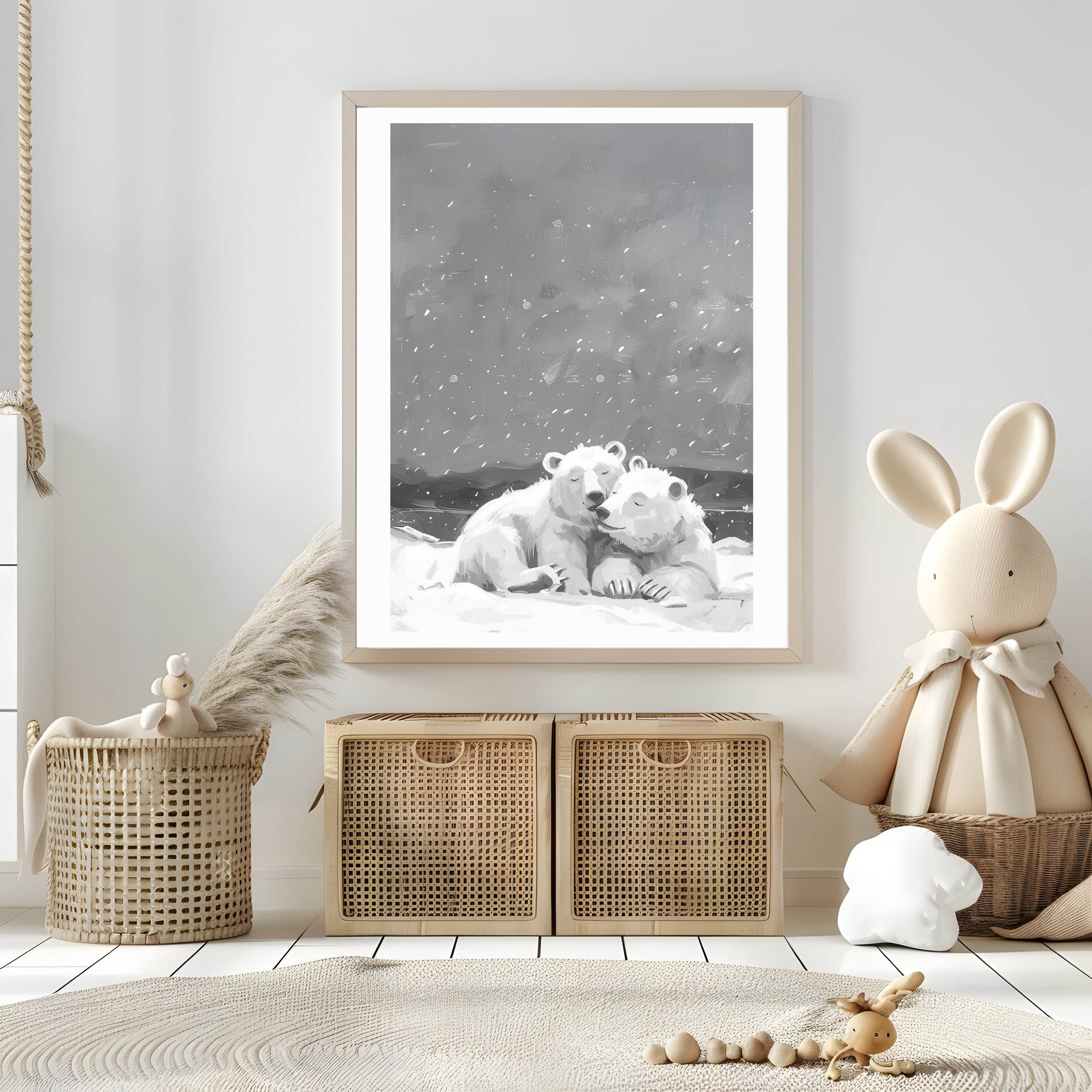 Polar Bears In Snow Poster - Hakyarts
