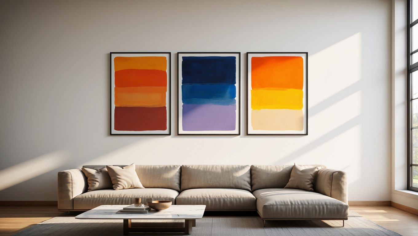 Rothko Inspired Set – Living Room 3 Prints