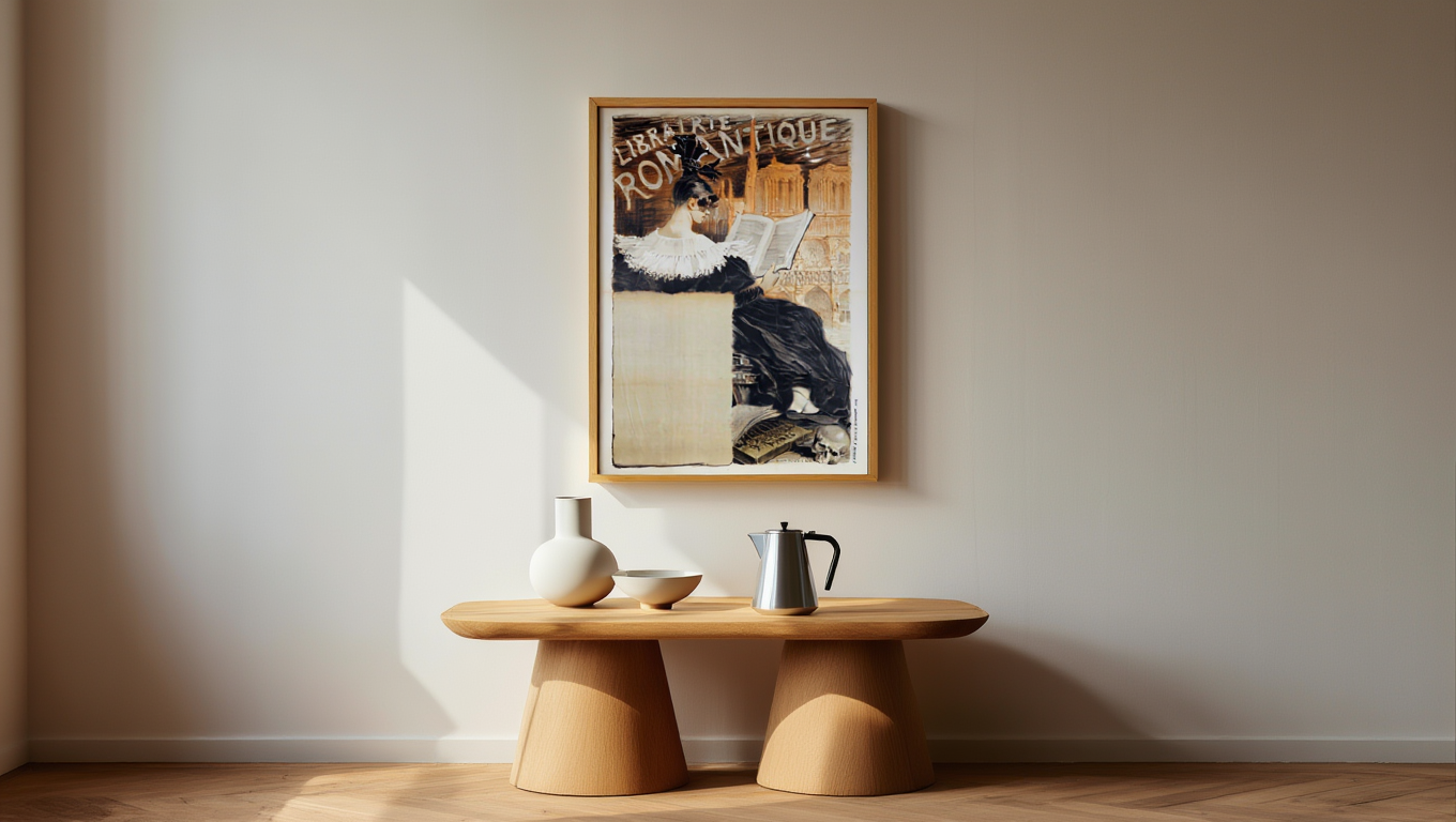 Librairie Romantique Poster – Vintage French Art Print