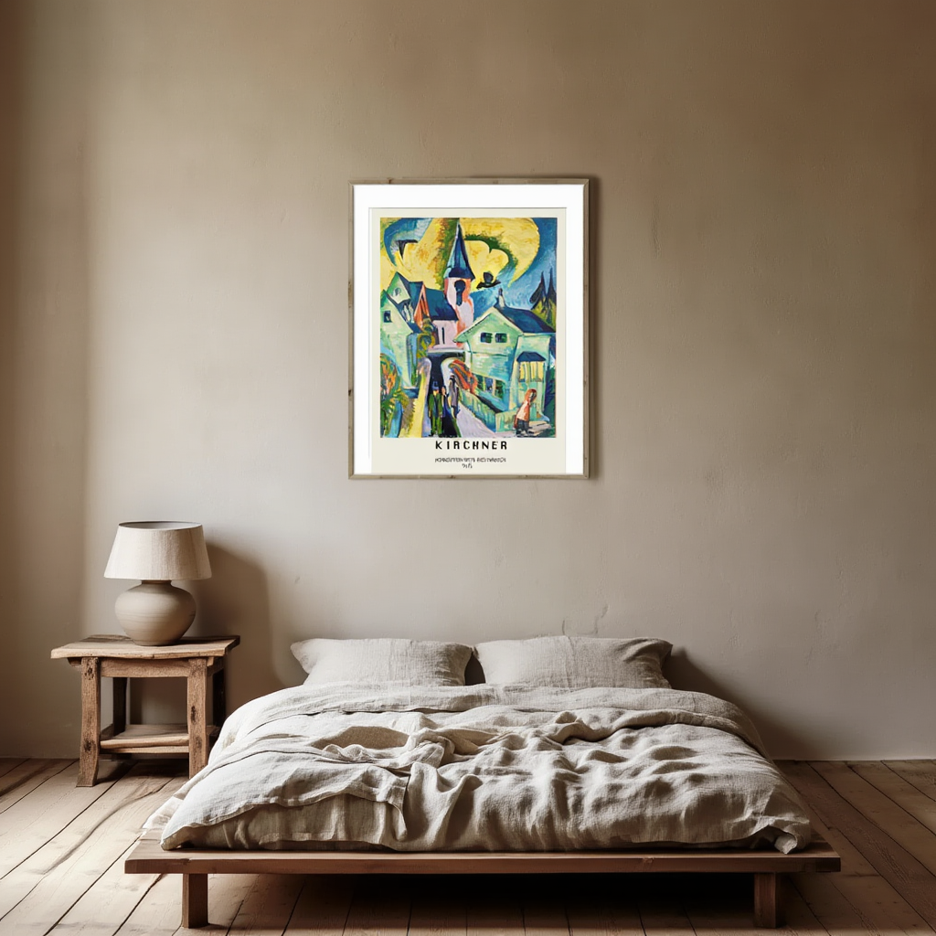 Ernst Ludwig Kirchner - Konigstein med rød kirkeplakat | HakyArts