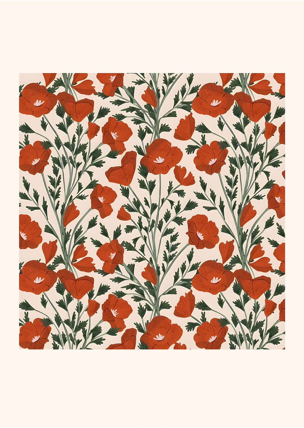Rustic Floral Folk Pattern Print