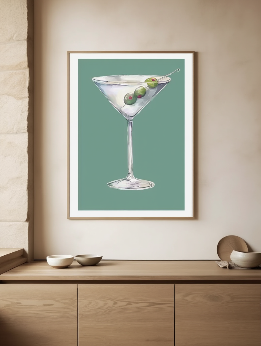 Just a Little Bit Wiser — Cocktail Drink Wall Art Print