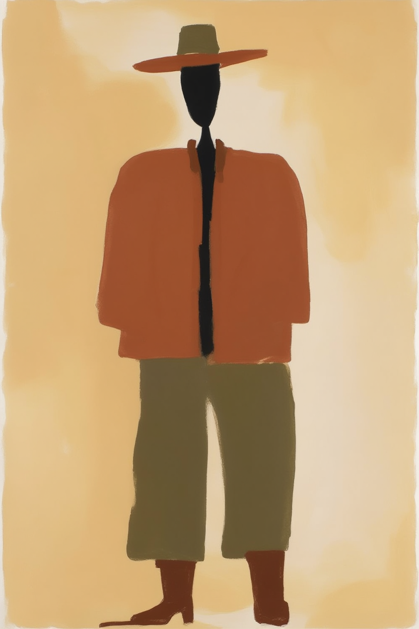 Set of 4 Wall Art Prints – Cowgirl, Art Deco Figurative & Contemporary Figure Collection