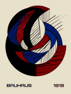 Bauhaus Geometrisk Rund Cirkel – Minimalistisk Abstrakt Kunsttryk