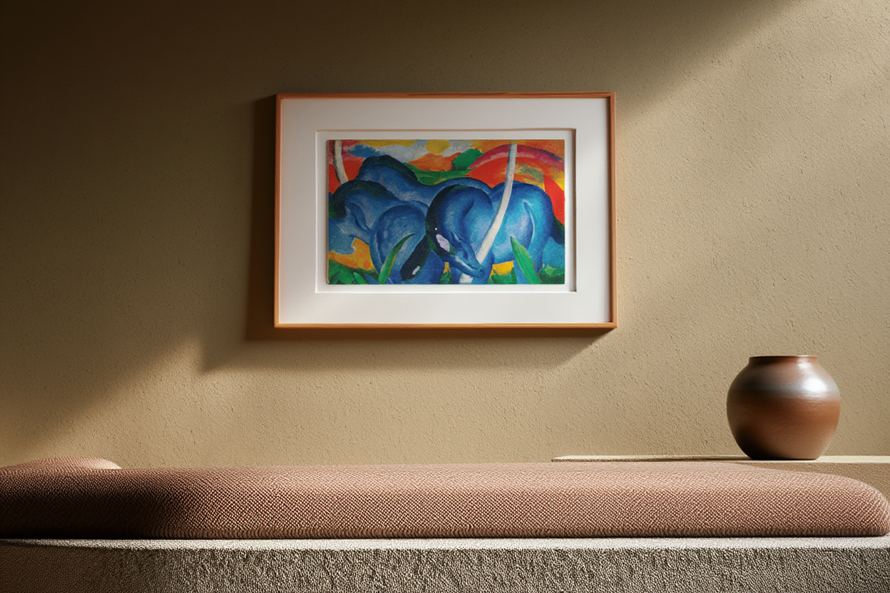 The Big Blue Horses by Franz Marc – Expressionist Animal Art Print - Hakyarts