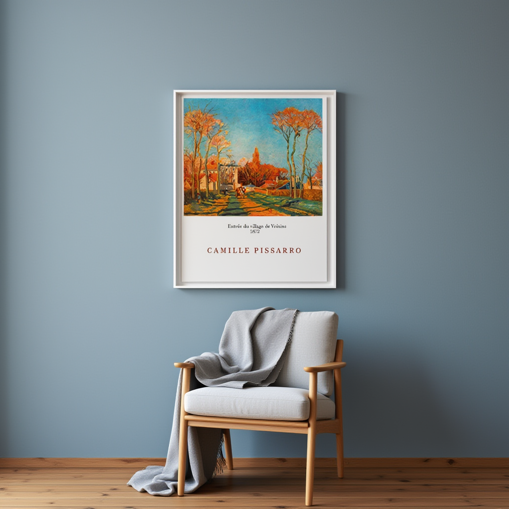 Camille Pissarro – Entrée du village de Voisins - Charming Impressionist Landscape Print