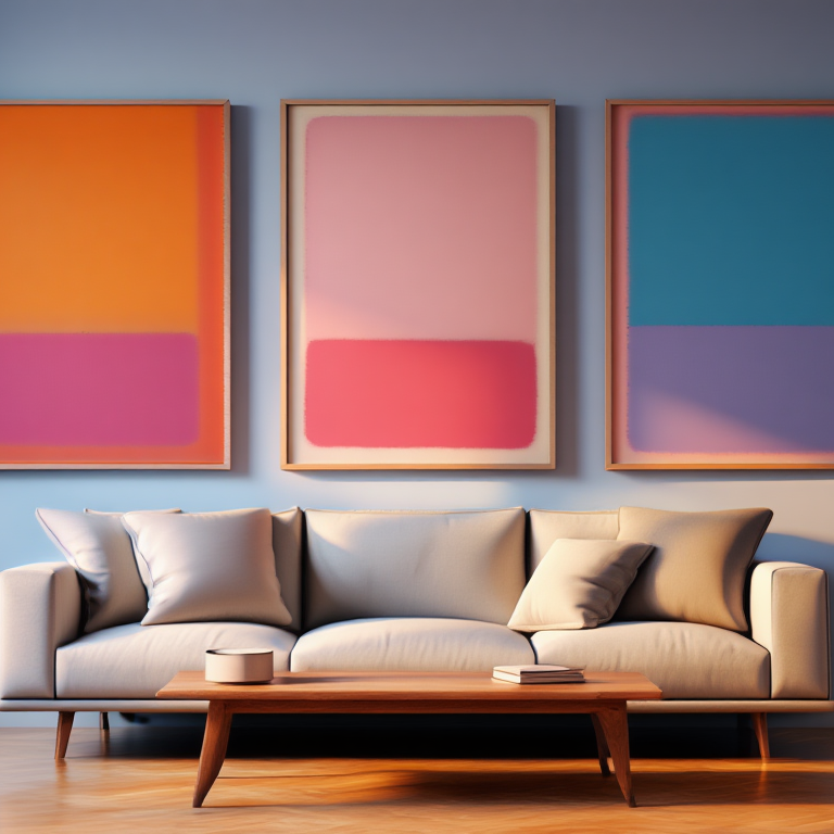 Rothko Abstract – Dining Room Set of 3 Modern Prints