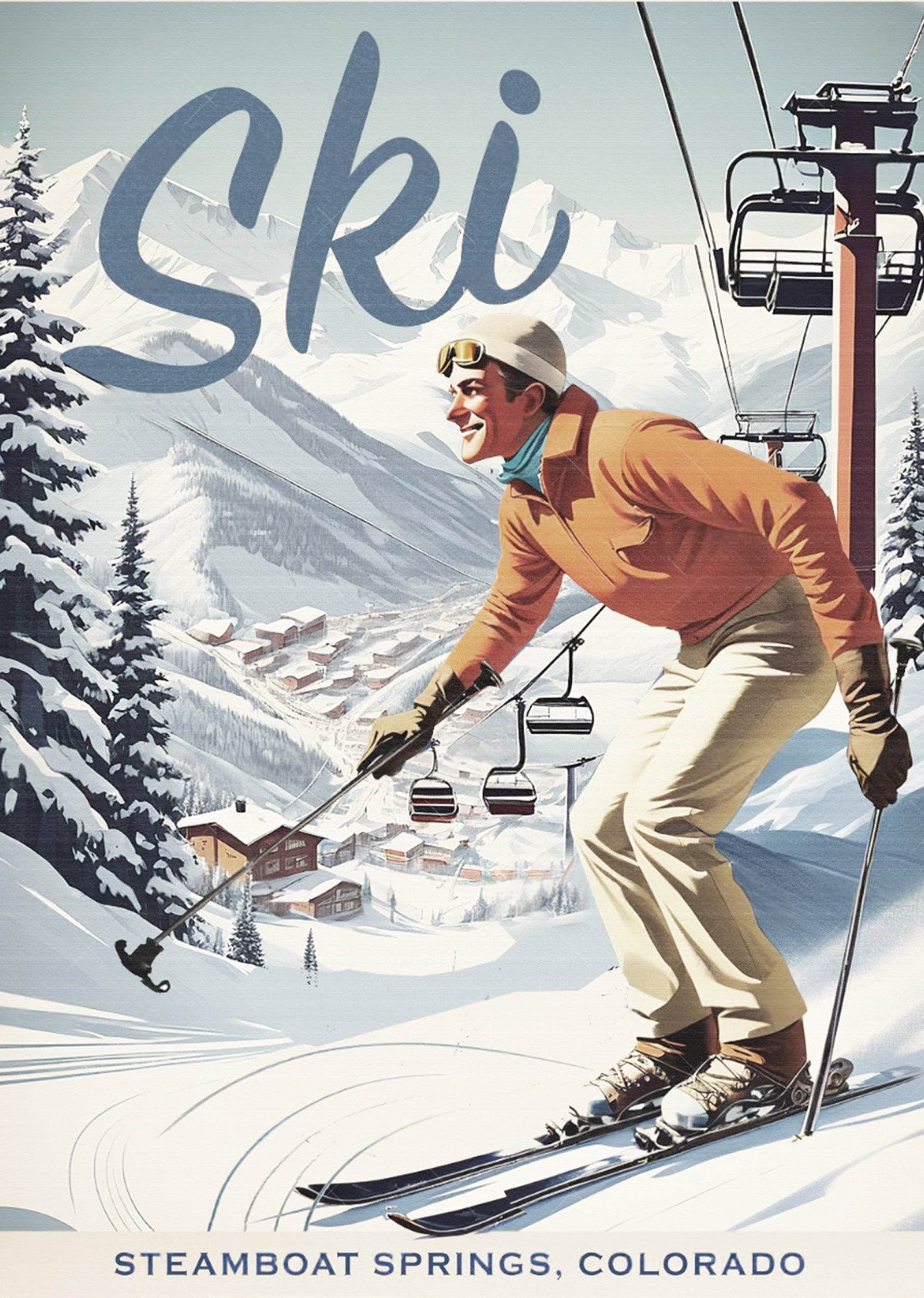 Vintage Ski In Colorado Poster - Hakyarts