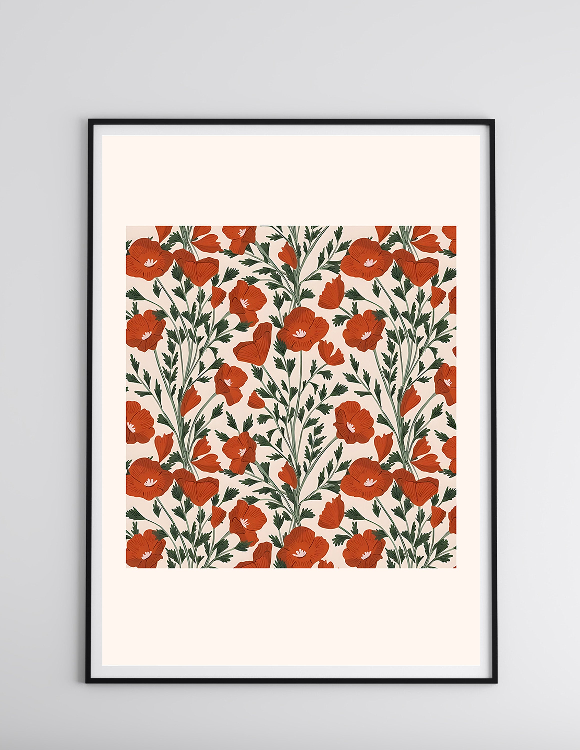 Rustic Floral Folk Pattern Print