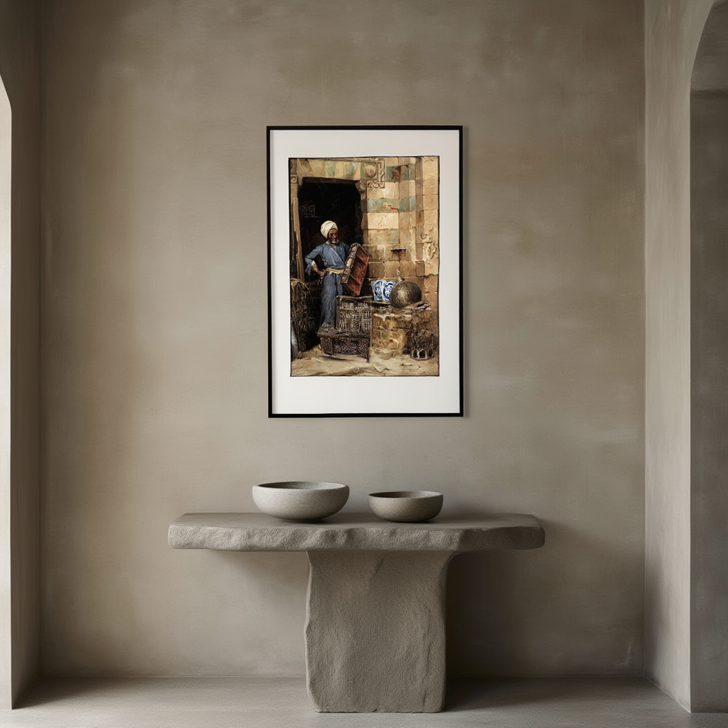 The Woodworker – Ludwig Deutsch Poster | Orientalist Figurative Art Print