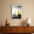 View of a Harbour by Caspar David Friedrich – Romantic Landscape Art Print
