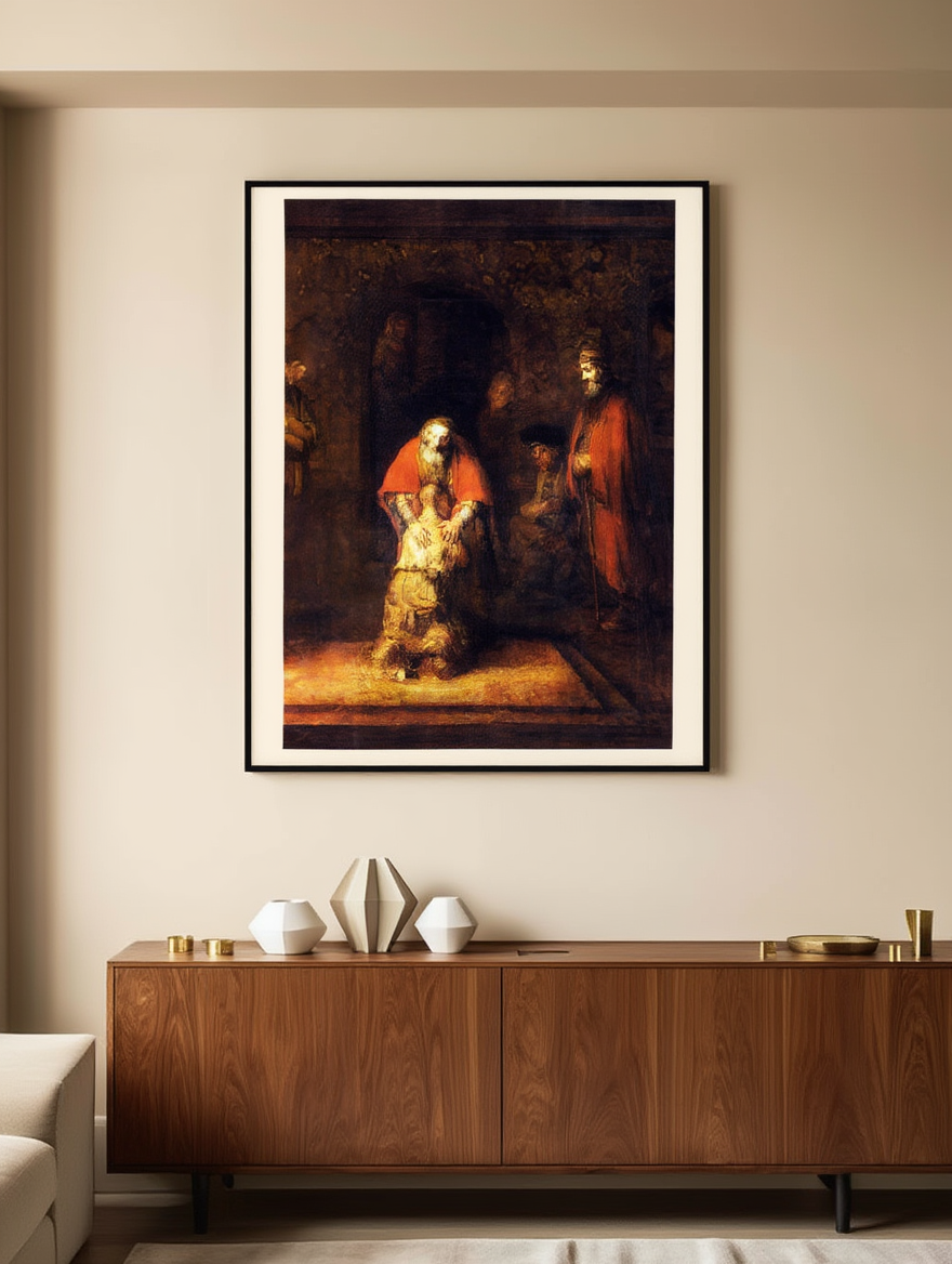 Return of the Prodigal Son by Rembrandt – Dutch Golden Age Figurative Art Print