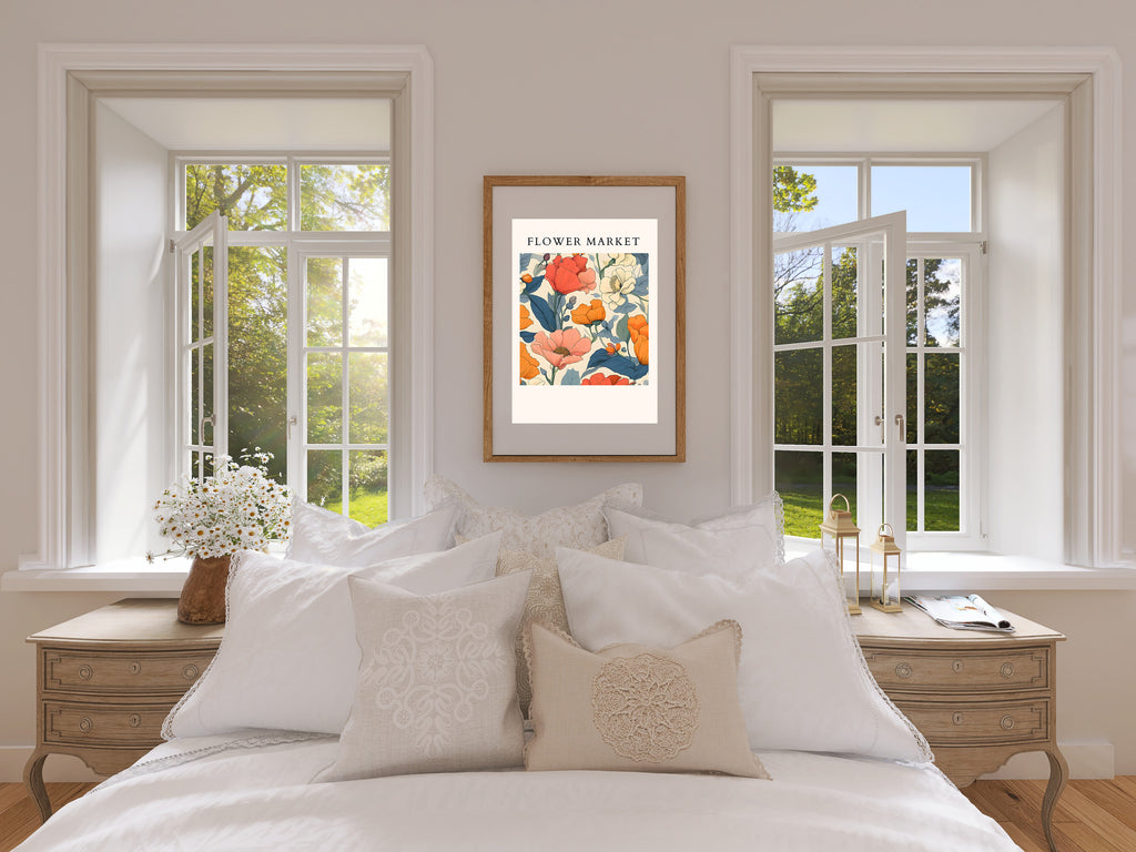 Retro Flowers Still Life Poster – Vintage Botanical Wall Art Print