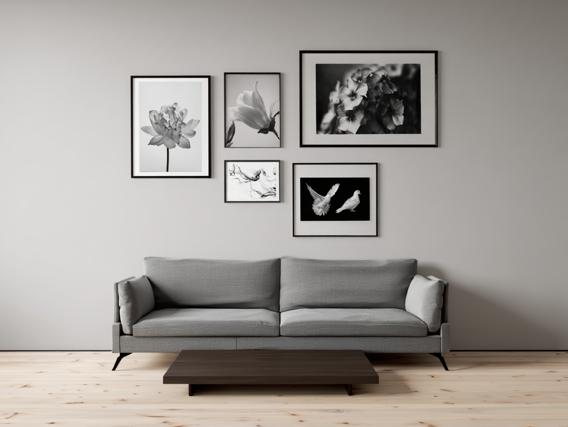 Nature in Monochrome: 5 Beautiful Bird & Flower Prints